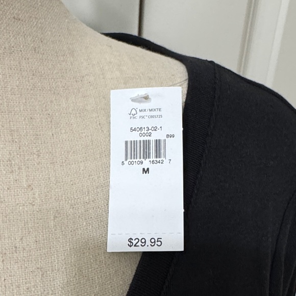 GAP Classic Black Long Sleeve V-Neck Top - Picture 4 of 6